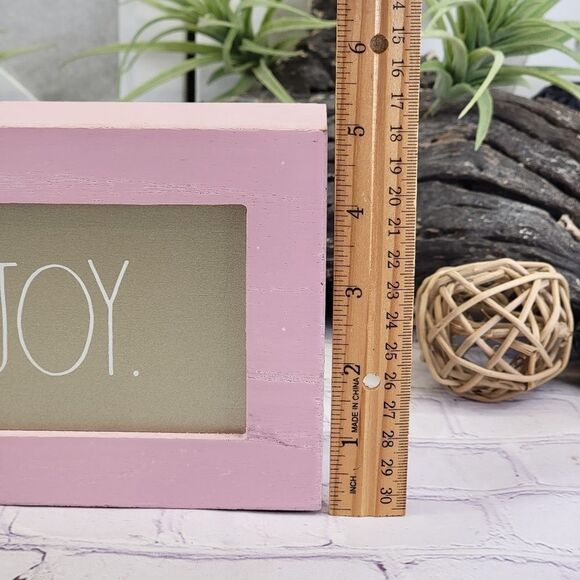 Rae Dunn PEACE LOVE JOY Pink Framed Wooden Sign Wall Art - Picture 7 of 8